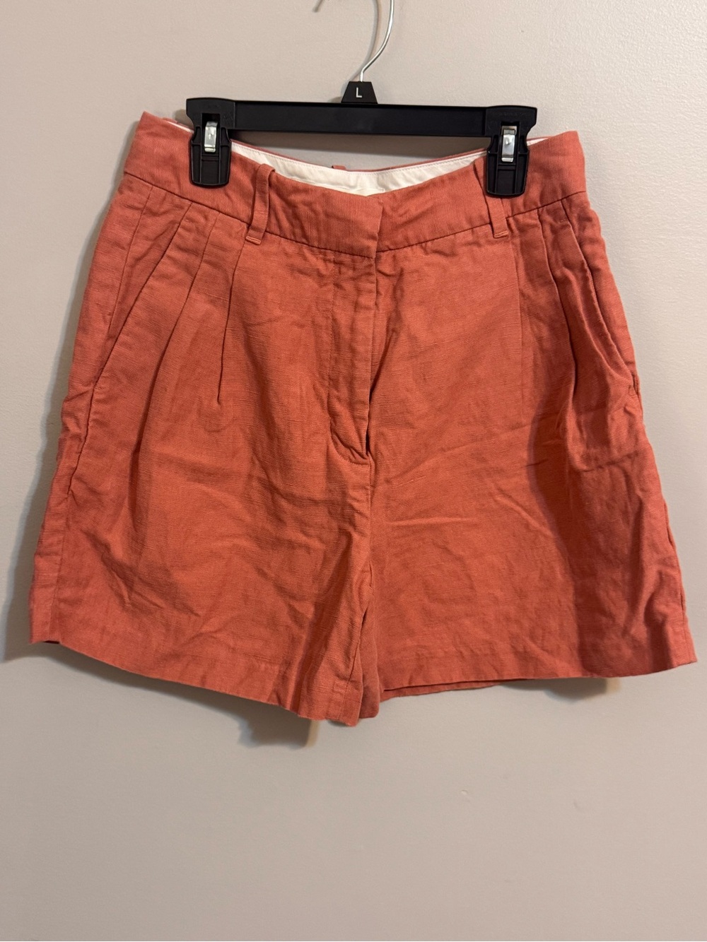 Aritzia The Effortless Short Linen Blend Coral High Rise Size 4